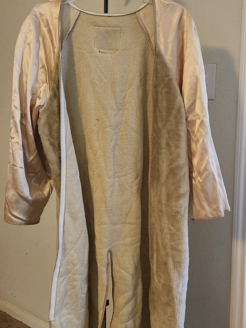 Light Pink and Beige Women's Long Coat